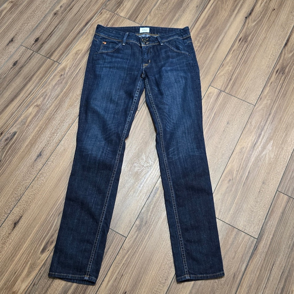 Hudson Jeans Dark Wash Straight Leg Denim Blue Double Button Size 28